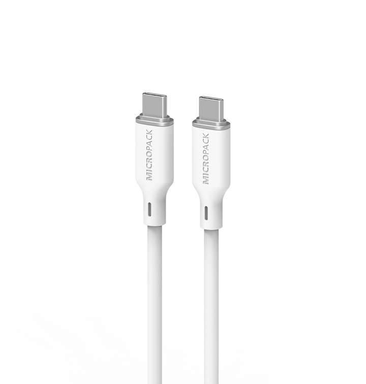 Micropack USB-C to USB-C 60W Soft Silicone Cable MC-C60 white